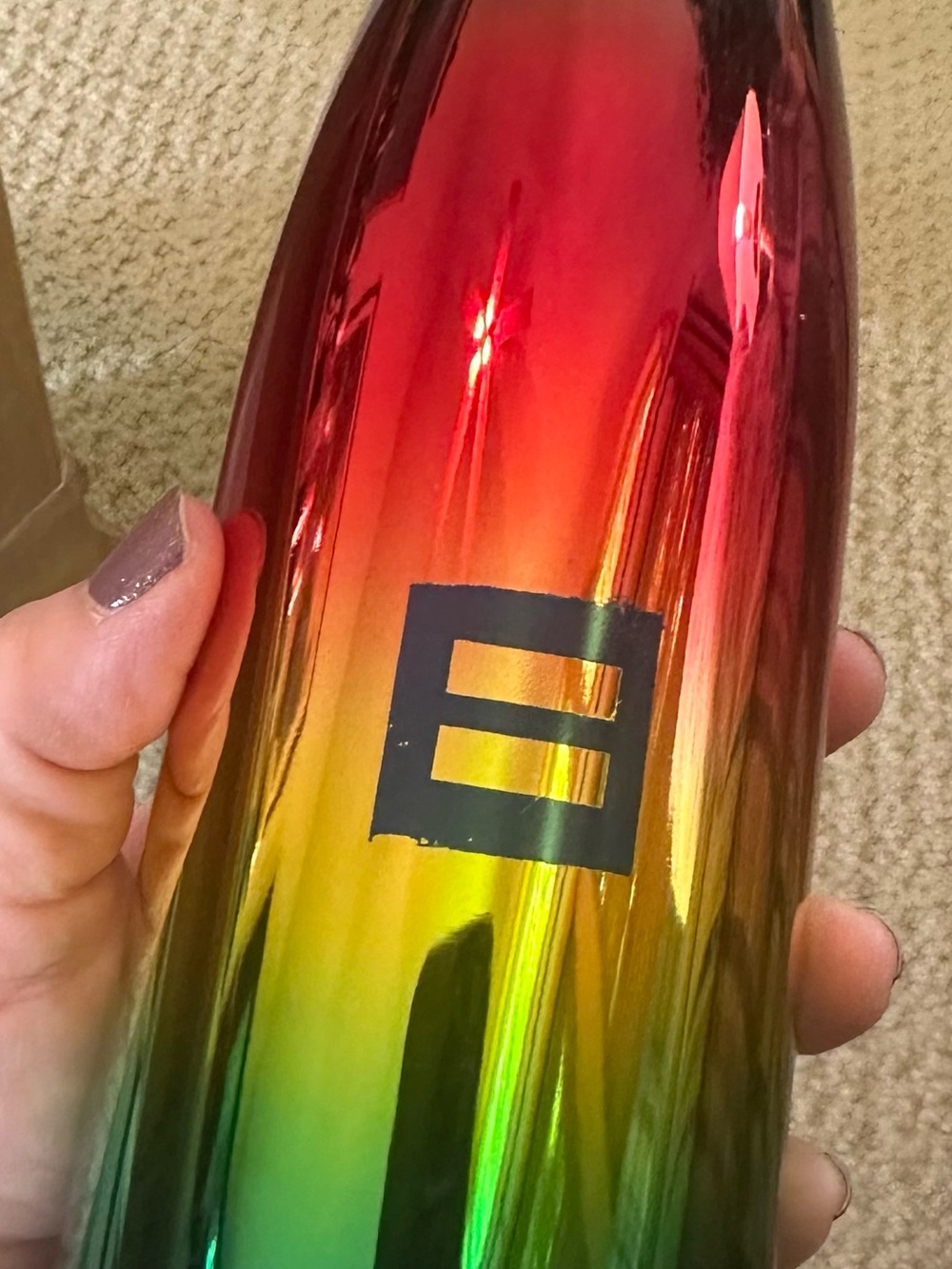 Rainbow Gradient Stainless Steel Water Bottle - Multicolor